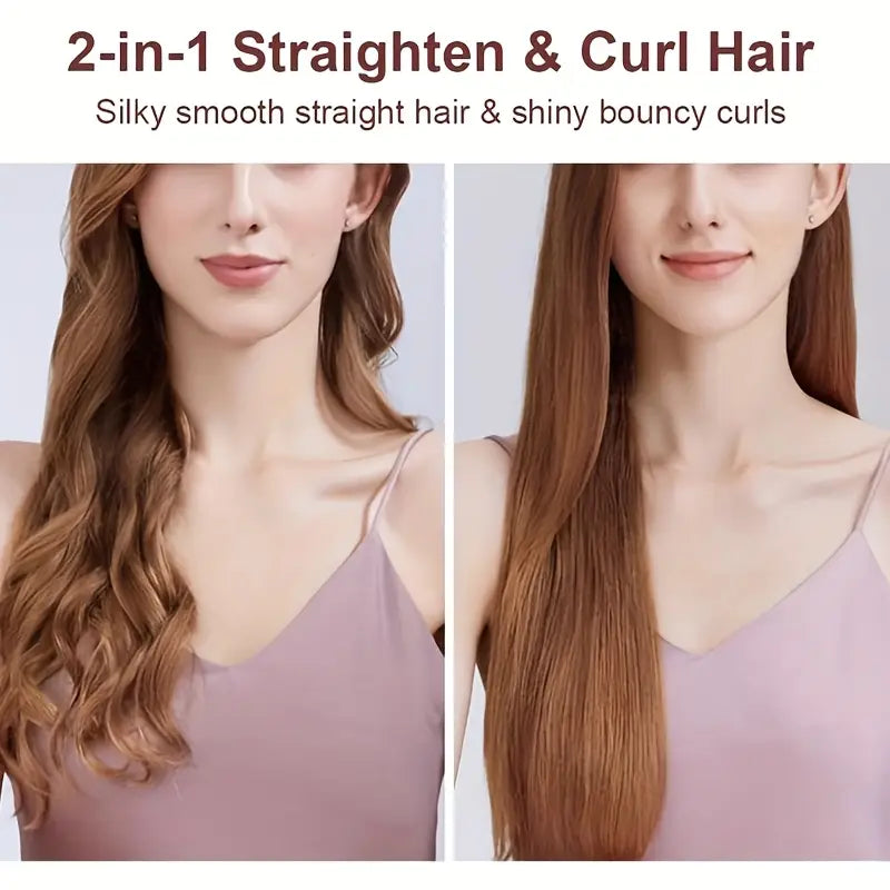 2-in-1 Portable Hair Straightener Comb – 3500mAh Wireless & Travel-Friendly