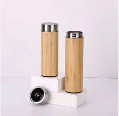Bamboo Flask with Temperature Display