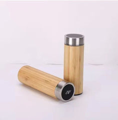 Bamboo Flask with Temperature Display