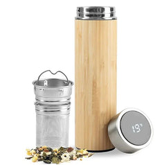 Bamboo Flask with Temperature Display