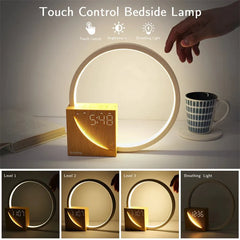 Bedside Touch Table Lamp with Alarm Clock &amp; Natural Sounds