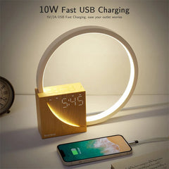 Bedside Touch Table Lamp with Alarm Clock &amp; Natural Sounds