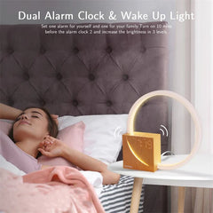 Bedside Touch Table Lamp with Alarm Clock &amp; Natural Sounds