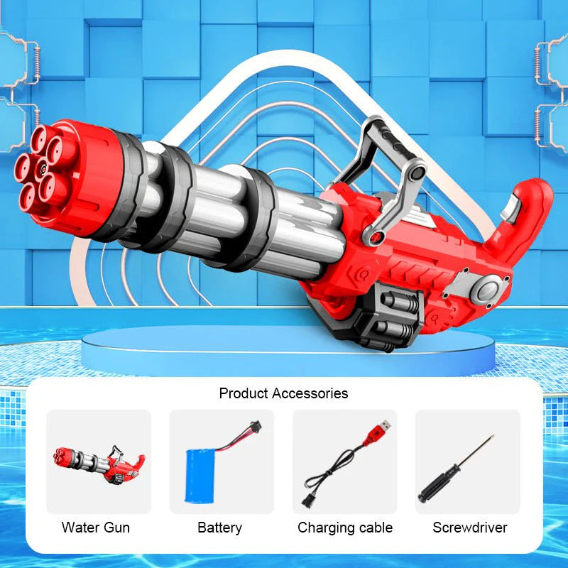Sam Toys Water Toy Gun Gatlin Electric Water Gun, Battery Operated