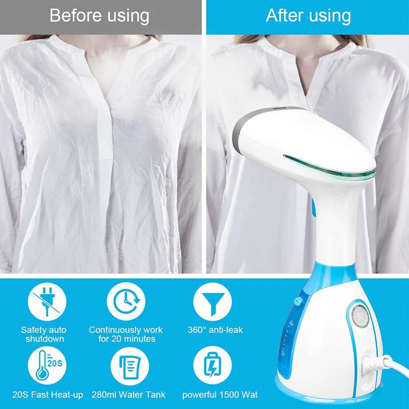 Black & Decker Garment Steamer HST1200-B5, 1200 W, 0.26 L, Blue, Steel Plate