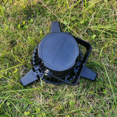 Solar Camping Fan with LED Light &amp; Hanging Hook – Rechargeable, Foldable &amp; USB Powered