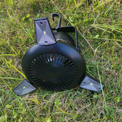 Solar Camping Fan with LED Light &amp; Hanging Hook – Rechargeable, Foldable &amp; USB Powered