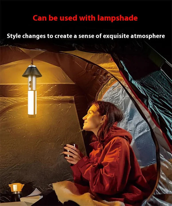 Super Bright Rechargeable Camping Light – 54 LED Multi-Function Lantern with Flashlight, Telescopic Pole &amp; USB-C Charging